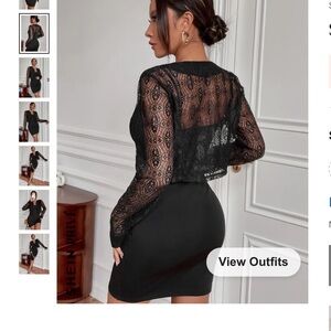 Schein Privé Contrast Lace w Wired Open Front Blazer